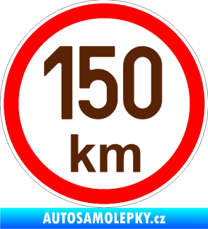 Samolepka Maximální rychlost 150km - nejvyšší konstrukční rychlost hnědá