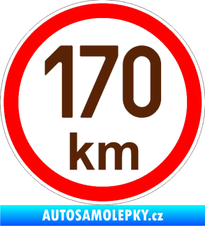 Samolepka Maximální rychlost 170km - nejvyšší konstrukční rychlost hnědá