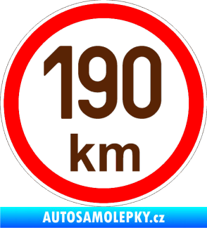 Samolepka Maximální rychlost 190km - nejvyšší konstrukční rychlost hnědá