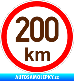 Samolepka Maximální rychlost 200km - nejvyšší konstrukční rychlost hnědá