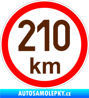 Samolepka Maximální rychlost 210km - nejvyšší konstrukční rychlost hnědá
