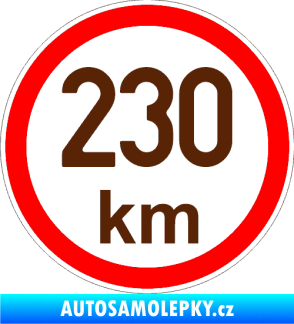 Samolepka Maximální rychlost 230km - nejvyšší konstrukční rychlost hnědá