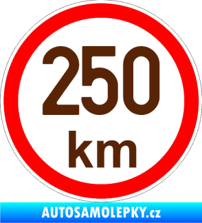 Samolepka Maximální rychlost 250km - nejvyšší konstrukční rychlost hnědá