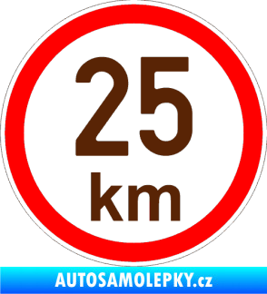 Samolepka Maximální rychlost 25km - nejvyšší konstrukční rychlost hnědá