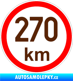 Samolepka Maximální rychlost 270km - nejvyšší konstrukční rychlost hnědá