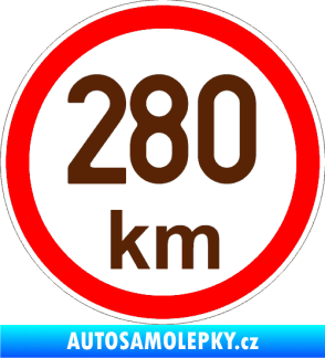 Samolepka Maximální rychlost 280km - nejvyšší konstrukční rychlost hnědá