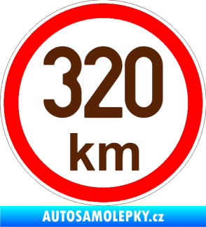 Samolepka Maximální rychlost 320km - nejvyšší konstrukční rychlost hnědá