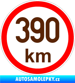 Samolepka Maximální rychlost 390km - nejvyšší konstrukční rychlost hnědá