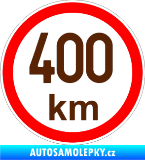 Samolepka Maximální rychlost 400km - nejvyšší konstrukční rychlost hnědá