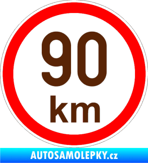 Samolepka Maximální rychlost 90km - nejvyšší konstrukční rychlost hnědá