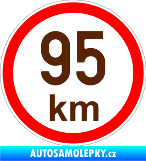 Samolepka Maximální rychlost 95km - nejvyšší konstrukční rychlost hnědá