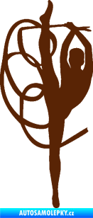 Samolepka Moderní gymnastika 002 levá gymnastka se stuhou hnědá