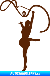 Samolepka Moderní gymnastika 003 levá gymnastka se stuhou hnědá