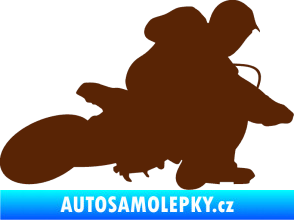 Samolepka Motorka 005 pravá motokros hnědá