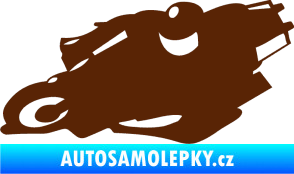 Samolepka Motorka 007 levá silniční motorky hnědá