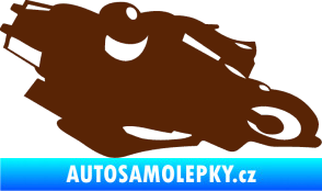 Samolepka Motorka 007 pravá silniční motorky hnědá
