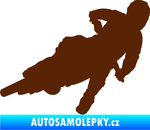 Samolepka Motorka 023 levá motokros hnědá