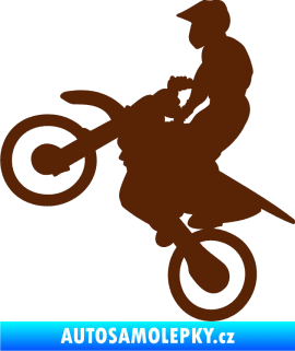 Samolepka Motorka 024 levá motokros hnědá