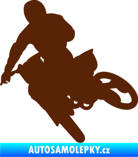 Samolepka Motorka 025 levá motokros hnědá