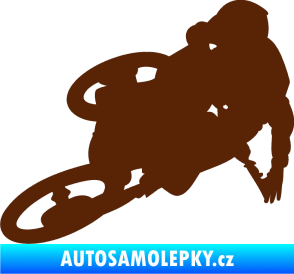 Samolepka Motorka 026 levá motokros freestyle hnědá