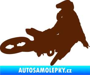 Samolepka Motorka 028 pravá motokros hnědá