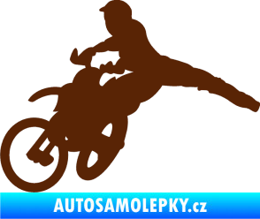 Samolepka Motorka 030 levá motokros hnědá
