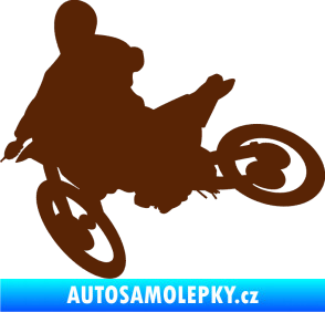 Samolepka Motorka 034 levá motokros hnědá