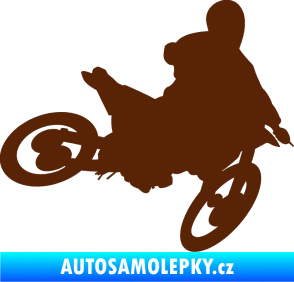 Samolepka Motorka 034 pravá motokros hnědá