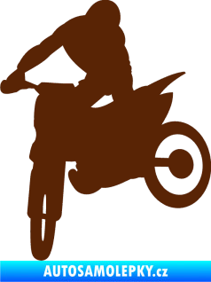 Samolepka Motorka 037 levá motokros hnědá
