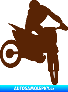 Samolepka Motorka 037 pravá motokros hnědá