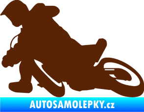 Samolepka Motorka 039 levá motokros hnědá