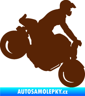 Samolepka Motorka 044 pravá motokros hnědá
