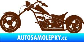 Samolepka Motorka chopper 001 levá hnědá