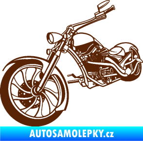 Samolepka Motorka chopper 002 levá hnědá