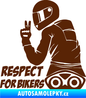 Samolepka Motorkář 003 levá respect for bikers nápis hnědá