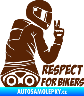 Samolepka Motorkář 003 pravá respect for bikers nápis hnědá