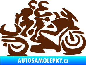 Samolepka Motorkář 009 pravá se spolujezdcem hnědá
