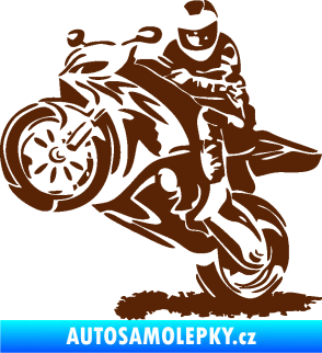 Samolepka Motorkář 010 levá hnědá