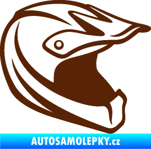 Samolepka Motorkářská helma 001 pravá hnědá