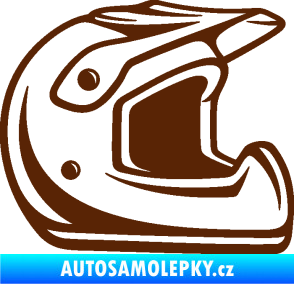 Samolepka Motorkářská helma 002 pravá hnědá