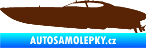 Samolepka Motorový člun 002 levá hnědá