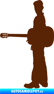 Samolepka Music 003 levá hráč na kytaru hnědá