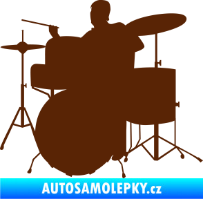 Samolepka Music 011 levá hráč na bicí hnědá
