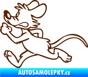 Samolepka Myš 001 levá sprintuje hnědá