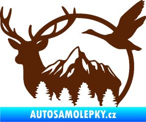 Samolepka Myslivost 002 levá lesní zvěř hnědá