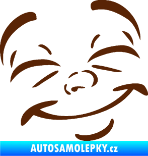 Samolepka Obličej 004 pravá šťastný hnědá