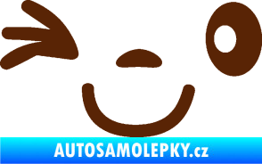 Samolepka Obličej 008 levá mrkající hnědá