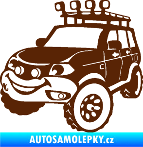 Samolepka Off Road 005 levá veselé autíčko hnědá