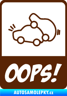 Samolepka Oops love cars 002 hnědá