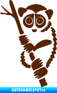 Samolepka Opice 004 levá lemur na stromě hnědá